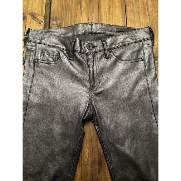 Rag & Bone 100% Lamb Soft Leather Skinny Pants Anthracite Black Size 27 Edgy - Picture 5 of 16